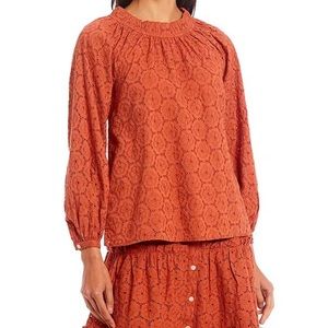 Roller Rabbit set (2 pc) Terracotta eyelet skirt and shirt